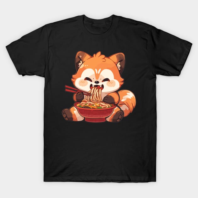 Ramen Red Panda T-Shirt by Retroprints